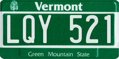 VT license plate LQY521