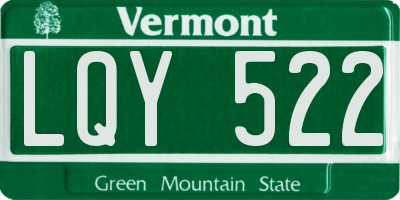VT license plate LQY522