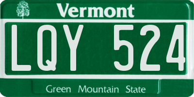VT license plate LQY524