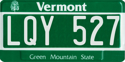 VT license plate LQY527