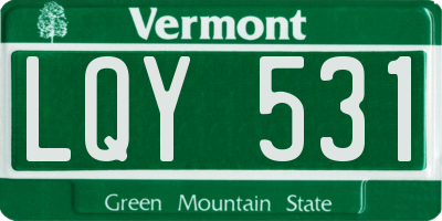 VT license plate LQY531