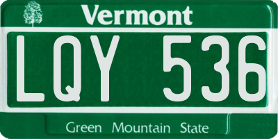 VT license plate LQY536