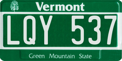 VT license plate LQY537