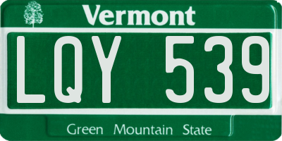 VT license plate LQY539
