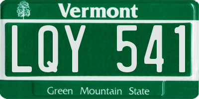 VT license plate LQY541