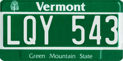 VT license plate LQY543