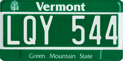 VT license plate LQY544