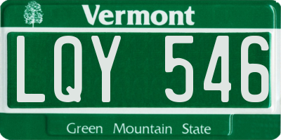 VT license plate LQY546