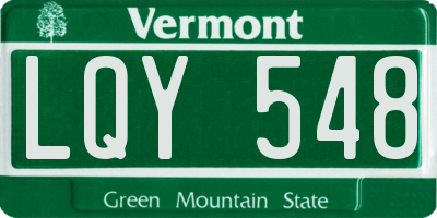 VT license plate LQY548