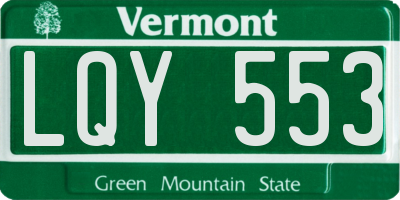 VT license plate LQY553