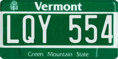 VT license plate LQY554