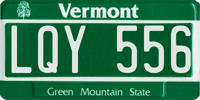 VT license plate LQY556