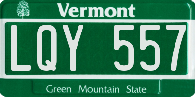 VT license plate LQY557