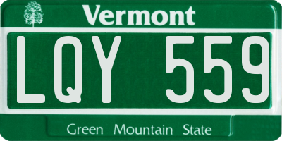 VT license plate LQY559