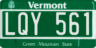 VT license plate LQY561