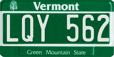 VT license plate LQY562