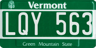VT license plate LQY563
