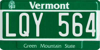 VT license plate LQY564
