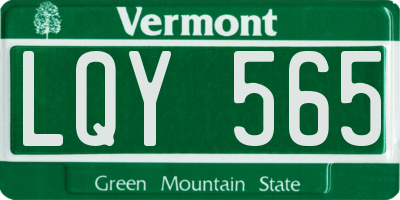VT license plate LQY565