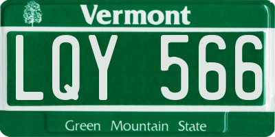 VT license plate LQY566