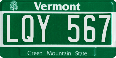 VT license plate LQY567