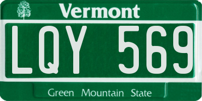 VT license plate LQY569