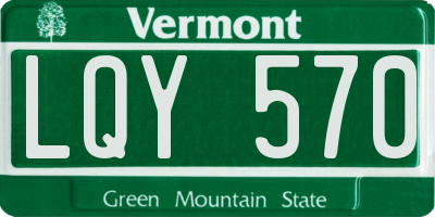 VT license plate LQY570