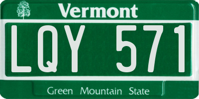 VT license plate LQY571