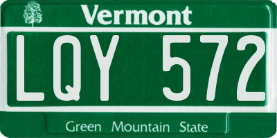 VT license plate LQY572