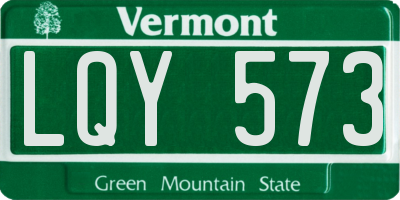 VT license plate LQY573