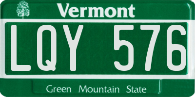 VT license plate LQY576