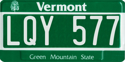 VT license plate LQY577