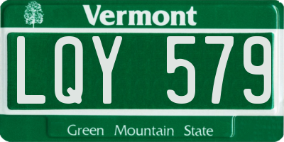 VT license plate LQY579