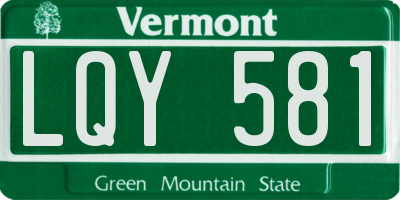 VT license plate LQY581
