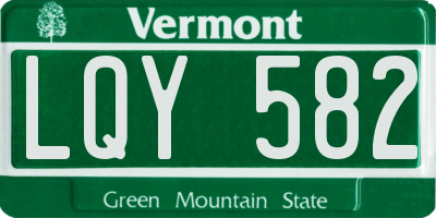 VT license plate LQY582