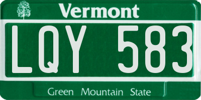 VT license plate LQY583