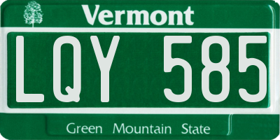 VT license plate LQY585