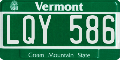VT license plate LQY586