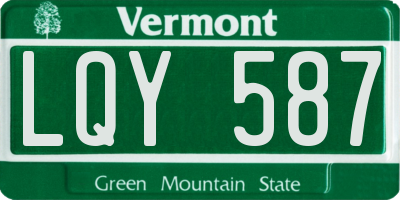 VT license plate LQY587
