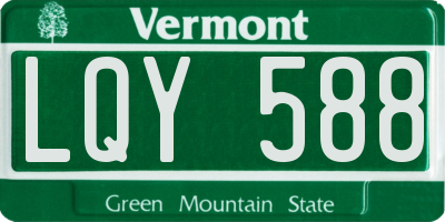 VT license plate LQY588