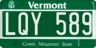 VT license plate LQY589