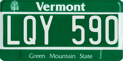 VT license plate LQY590