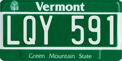VT license plate LQY591