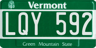 VT license plate LQY592