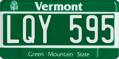 VT license plate LQY595