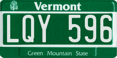 VT license plate LQY596