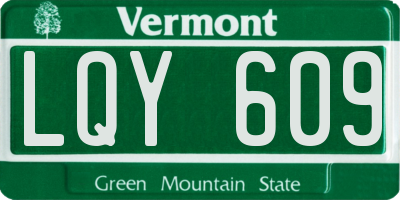 VT license plate LQY609