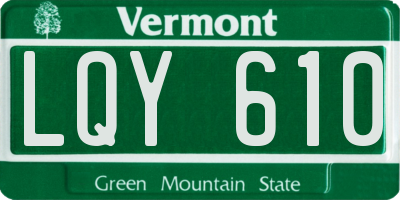 VT license plate LQY610