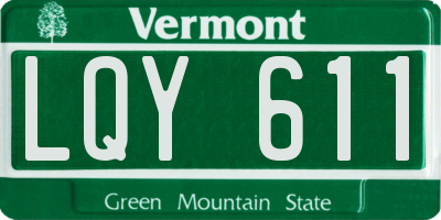 VT license plate LQY611