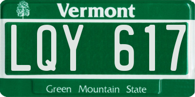VT license plate LQY617